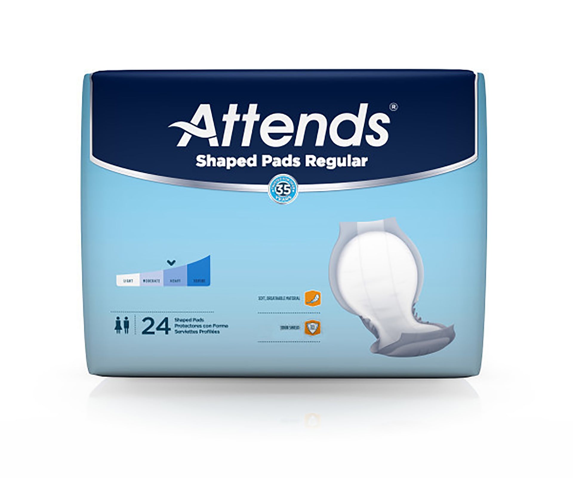 Attends Healthcare Shaped Regular Pad, 24.5 Inch
