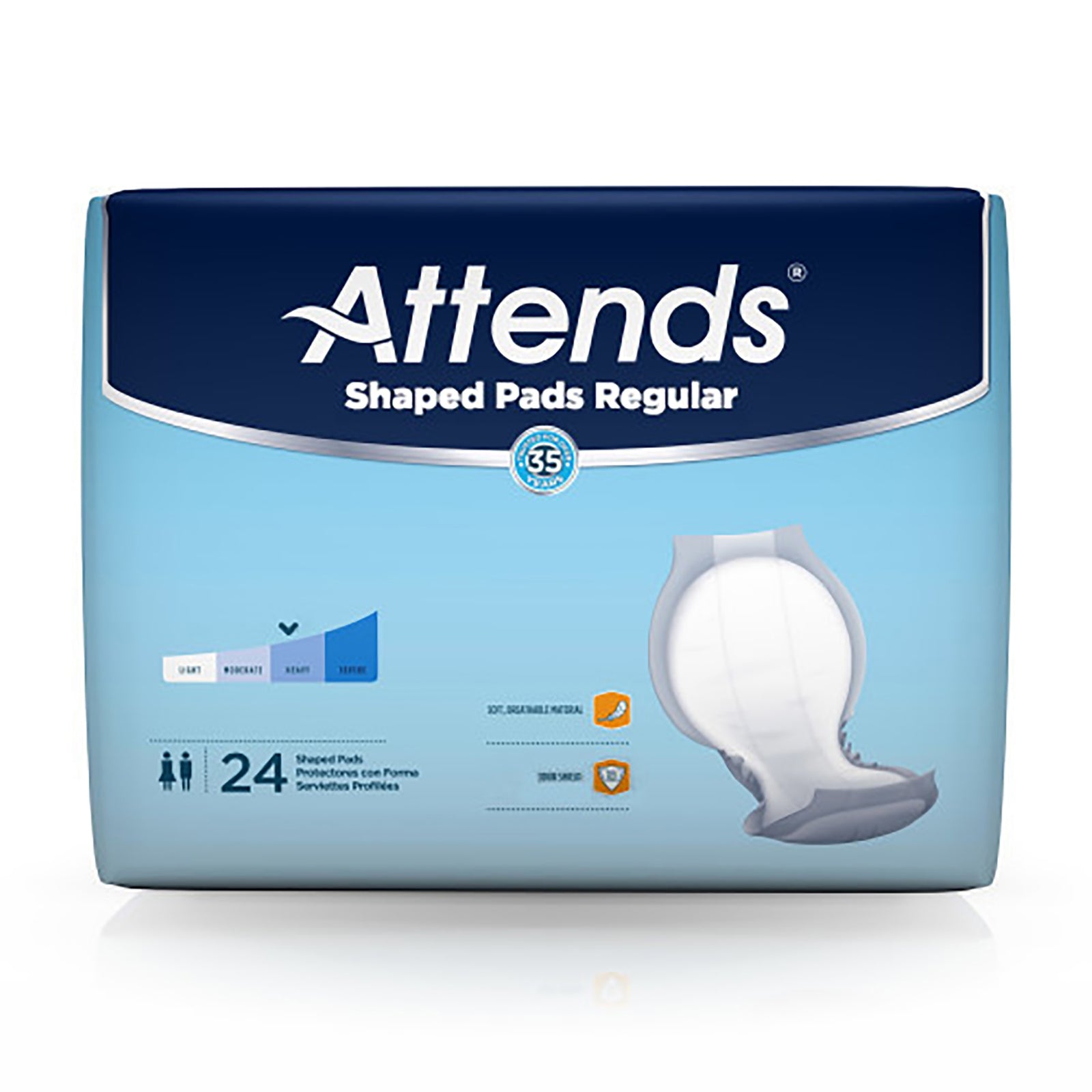Attends Healthcare Shaped Regular Pad, 24.5 Inch
