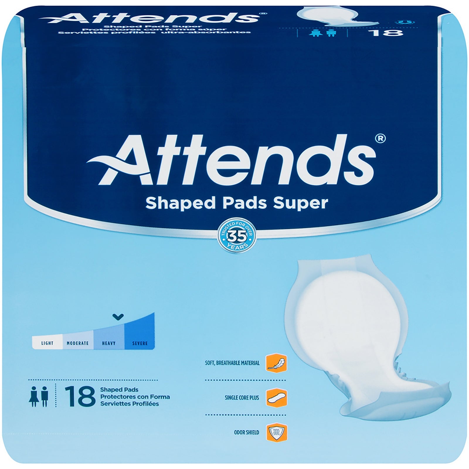 Attends Healthcare Shaped Super Pad, 24.5 Inch