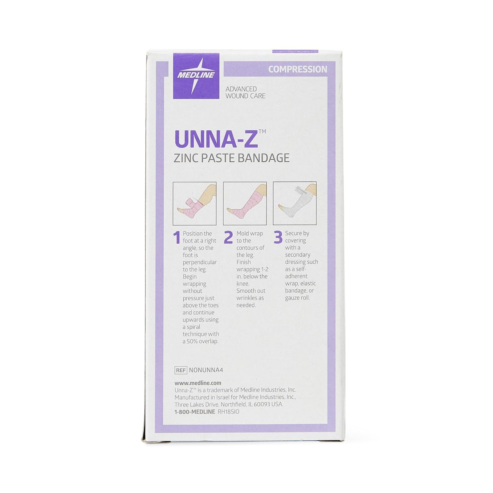Unna-Z™ Zinc Oxide/Calamine Unna Boot 4 Inch x 10 Yard