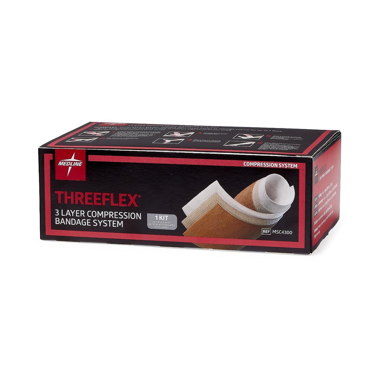 ThreeFlex® 3 Layer Compression Bandage System, 4 Inch Width