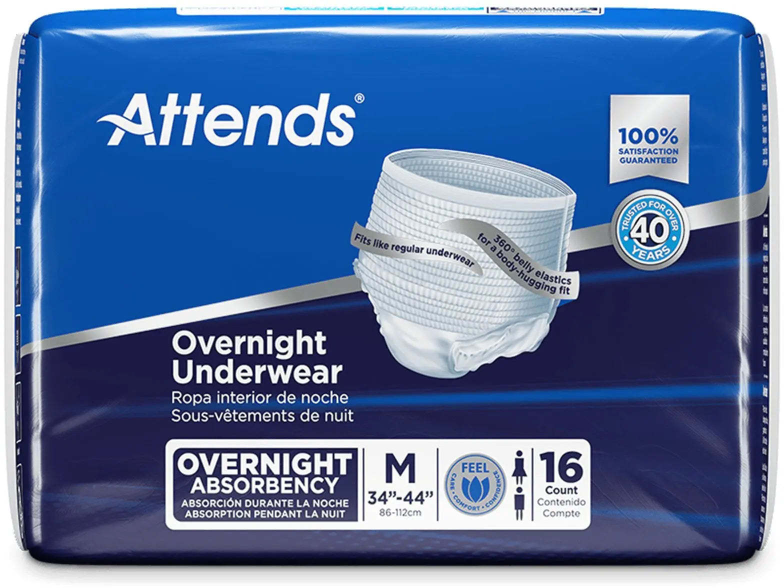 Attends Extended Wear Overnight Underwear