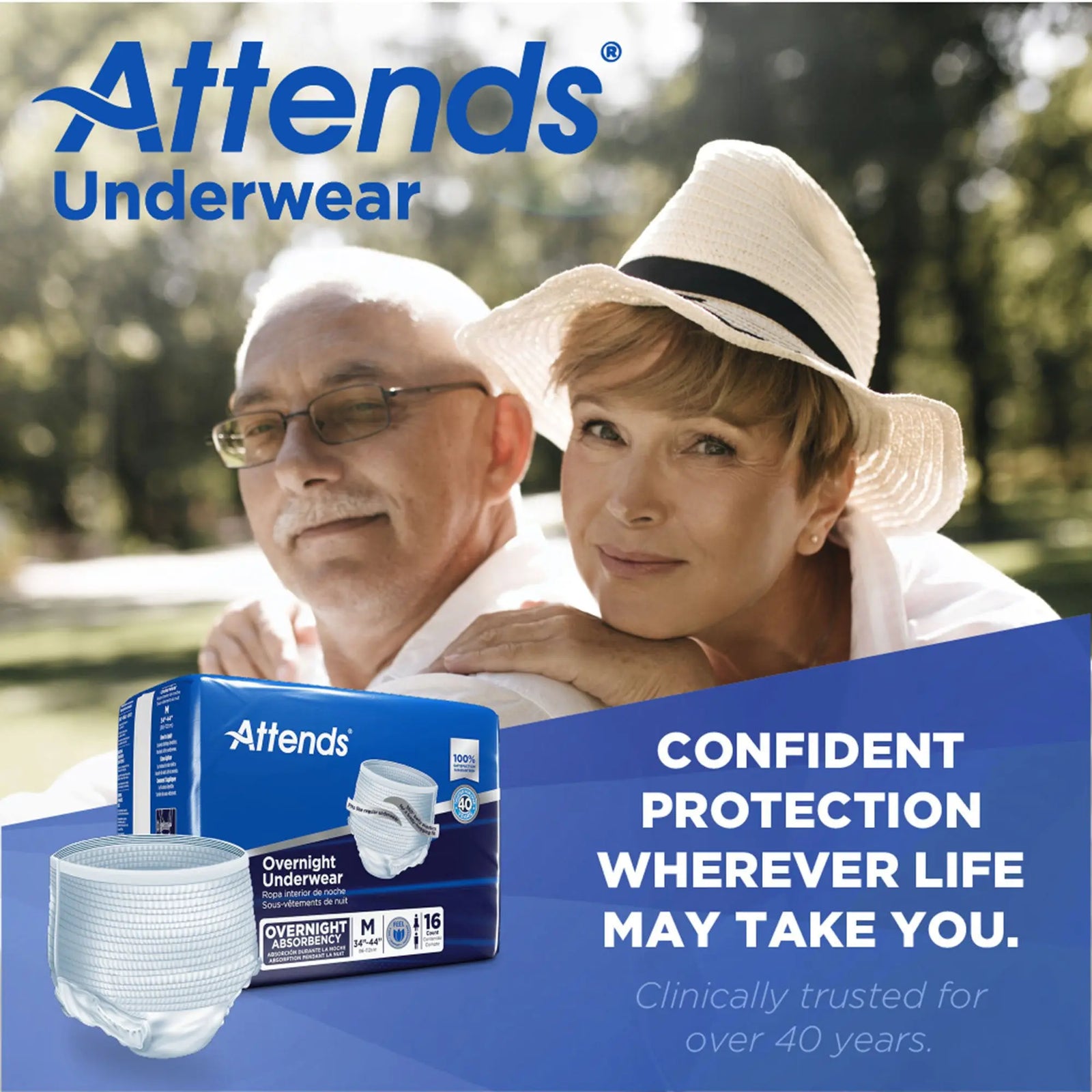 Attends Extended Wear Overnight Underwear