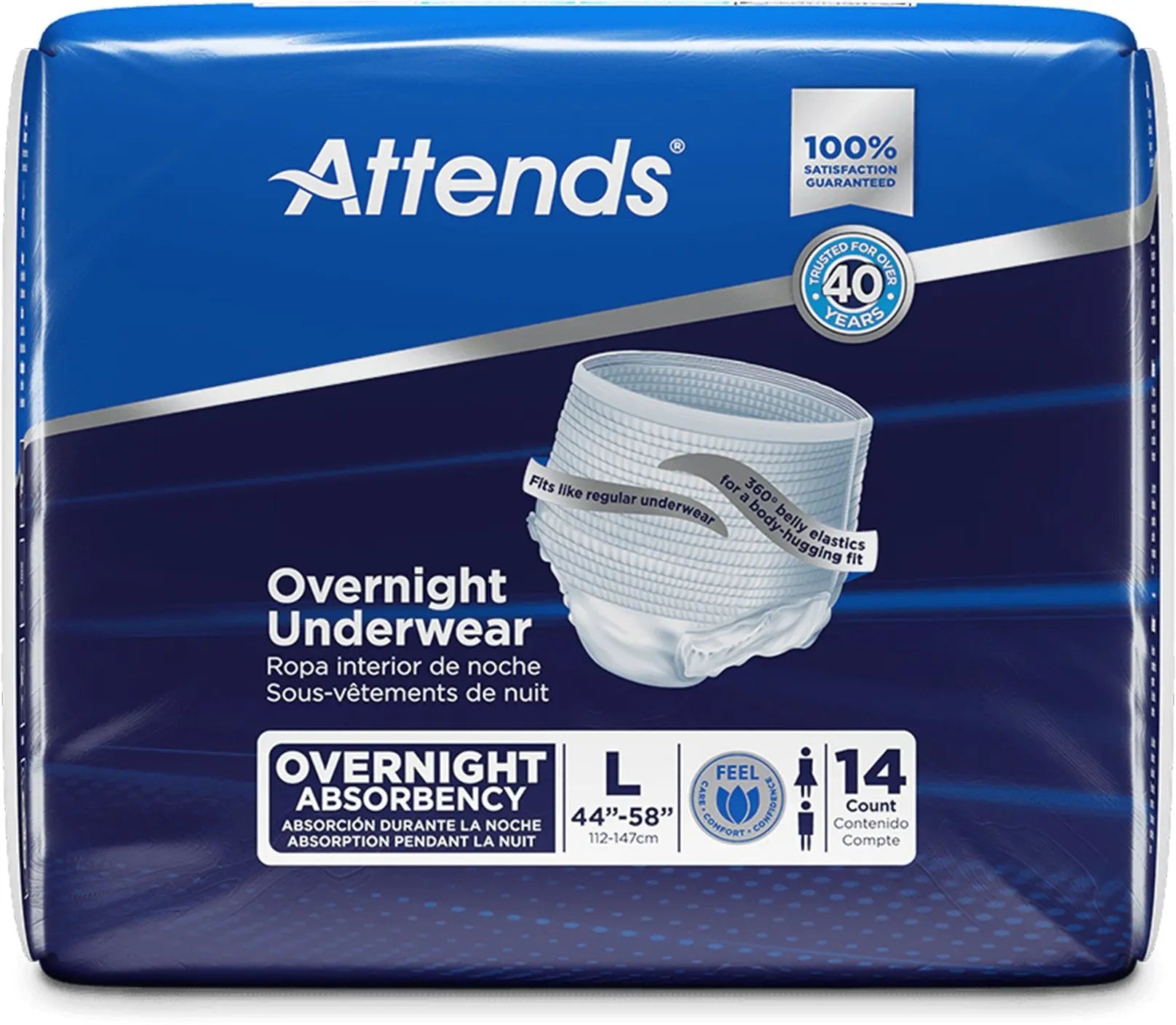 Attends Extended Wear Overnight Underwear