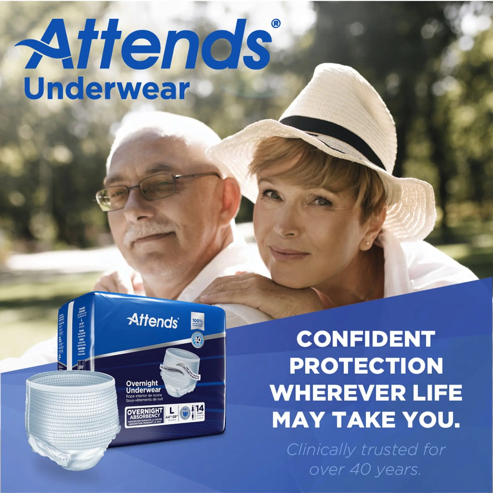 Attends Extended Wear Overnight Underwear