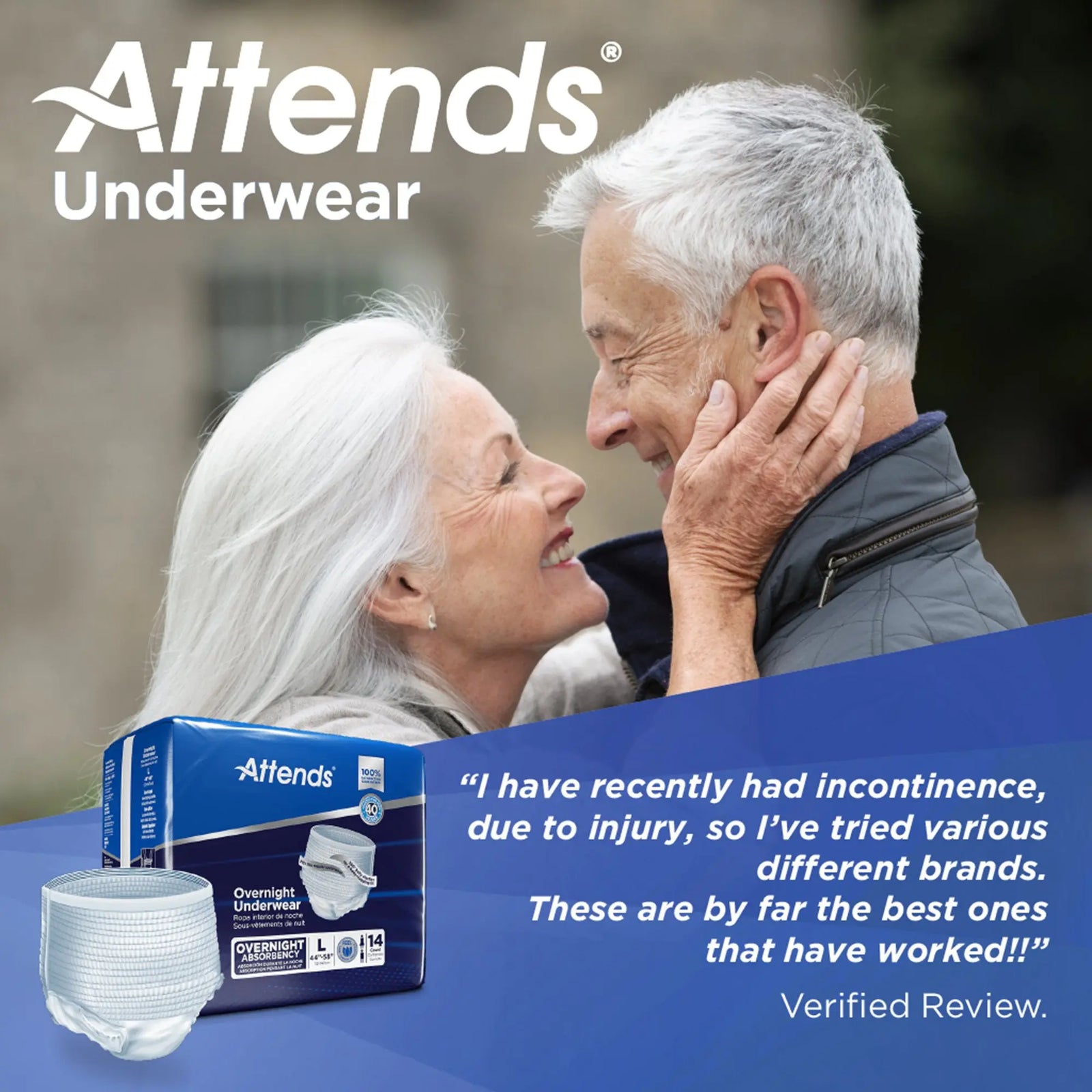 Attends Extended Wear Overnight Underwear