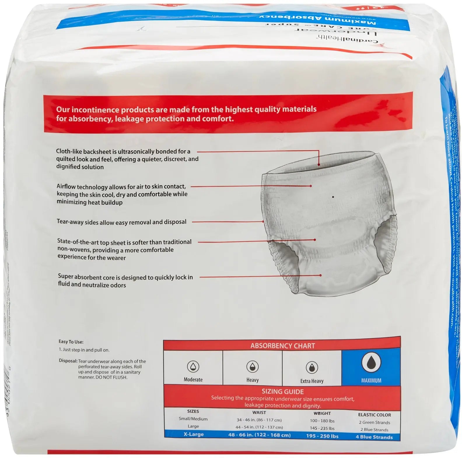 Cardinal Health SURE CARE Super Protective Underwear with BreatheEasy