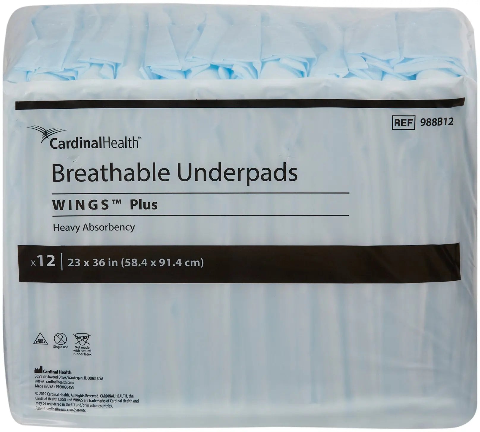Cardinal Health Breathable Underpad WINGS Plus