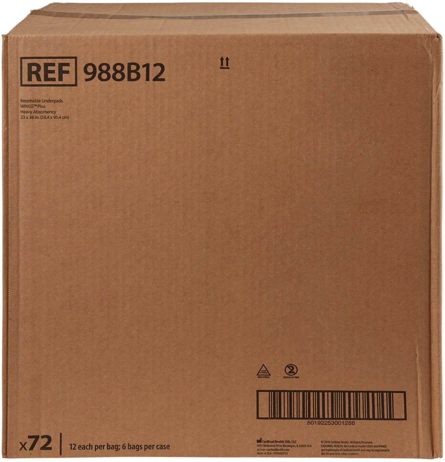 Cardinal Health Breathable Underpad WINGS Plus