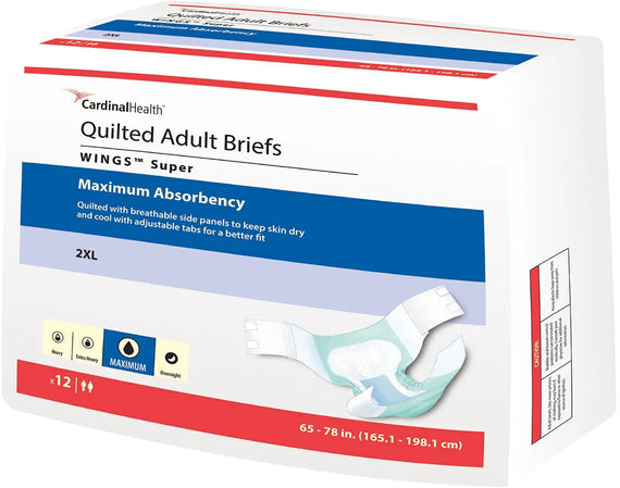 Cardinal Health WINGS Super Quilted Adult Briefs with BreatheEasy Technology