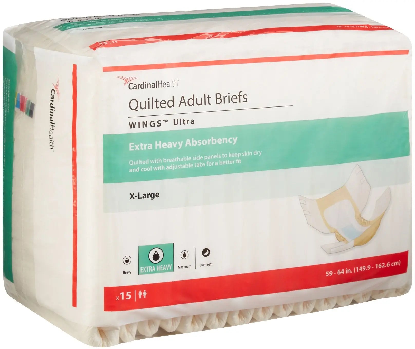 Cardinal Health Quilted Adult Briefs WINGS Ultra