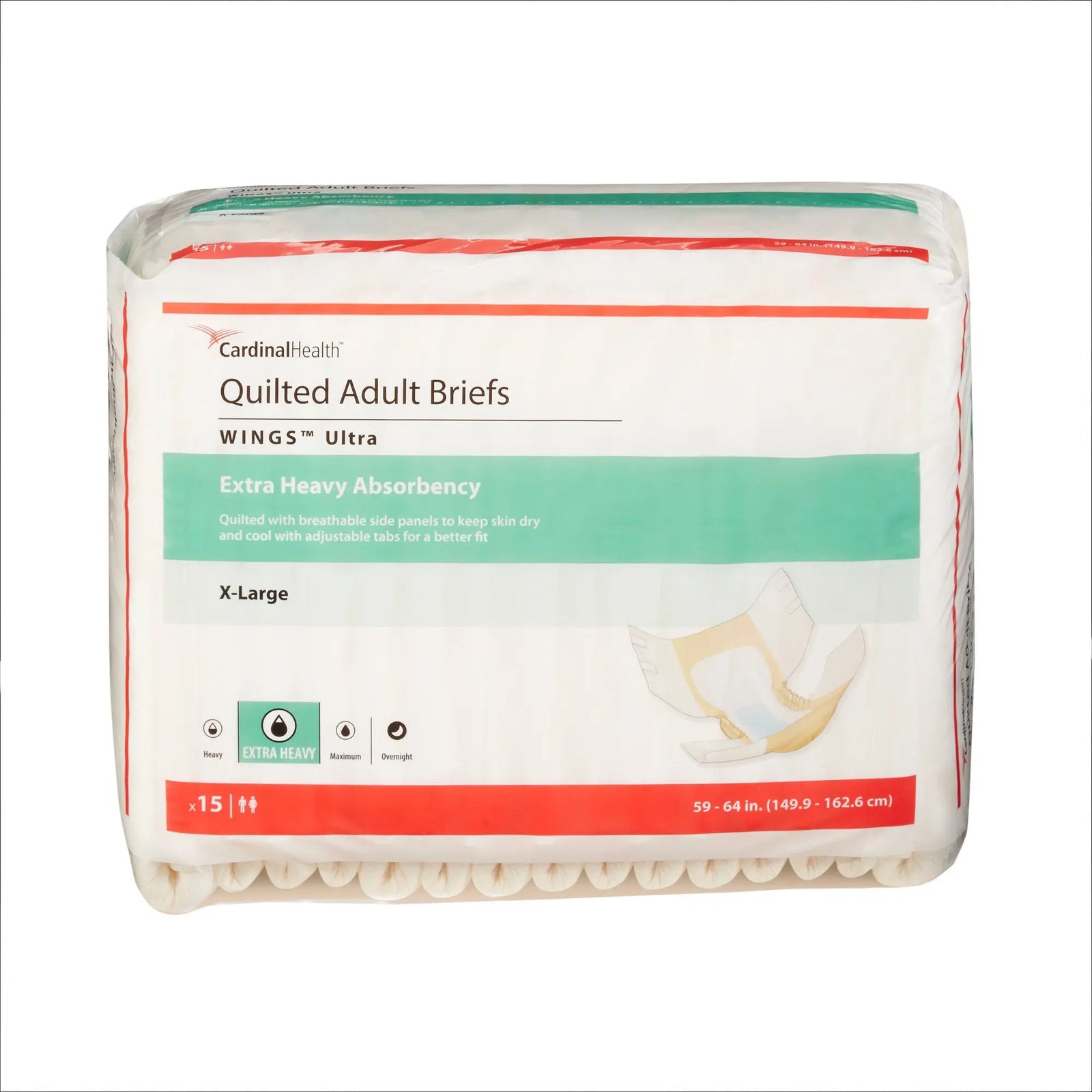 Cardinal Health Quilted Adult Briefs WINGS Ultra