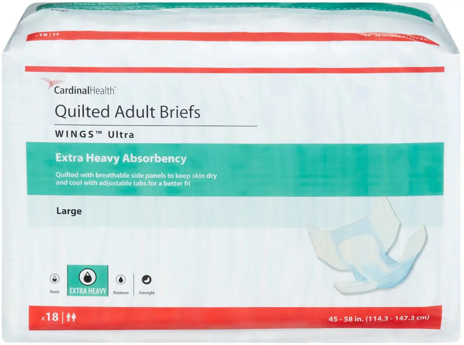Cardinal Health Quilted Adult Briefs WINGS Ultra