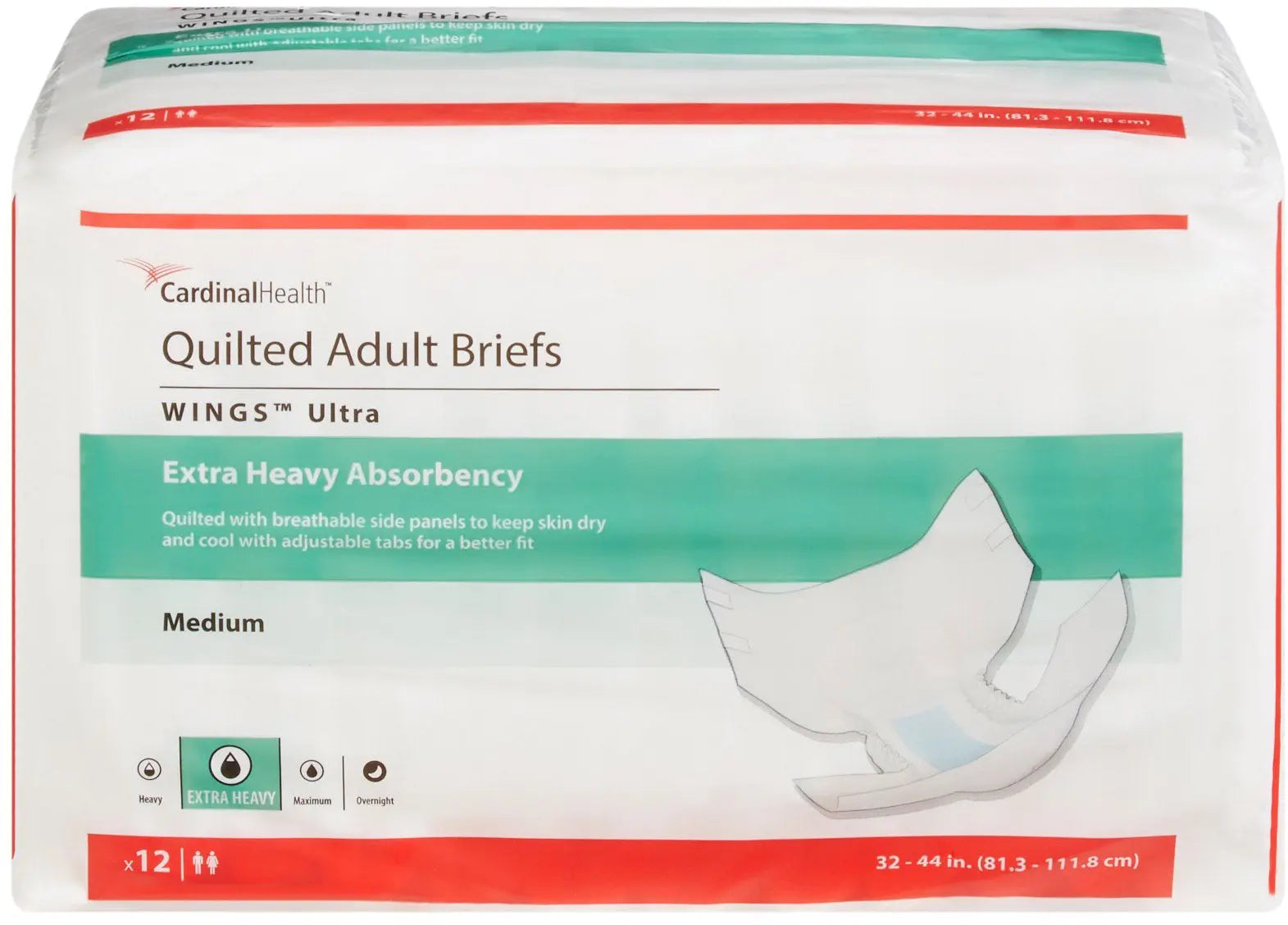 Cardinal Health Quilted Adult Briefs WINGS Ultra