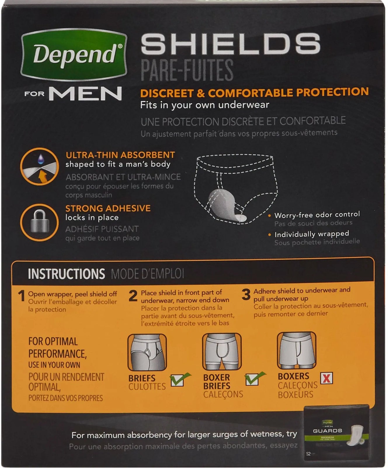 Depend Men Shields Pads