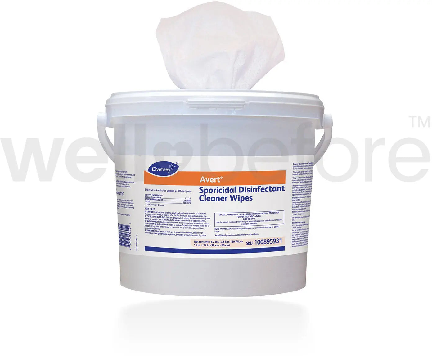 Diversey Avert Sporicidal Disinfectant Cleaner Wipes