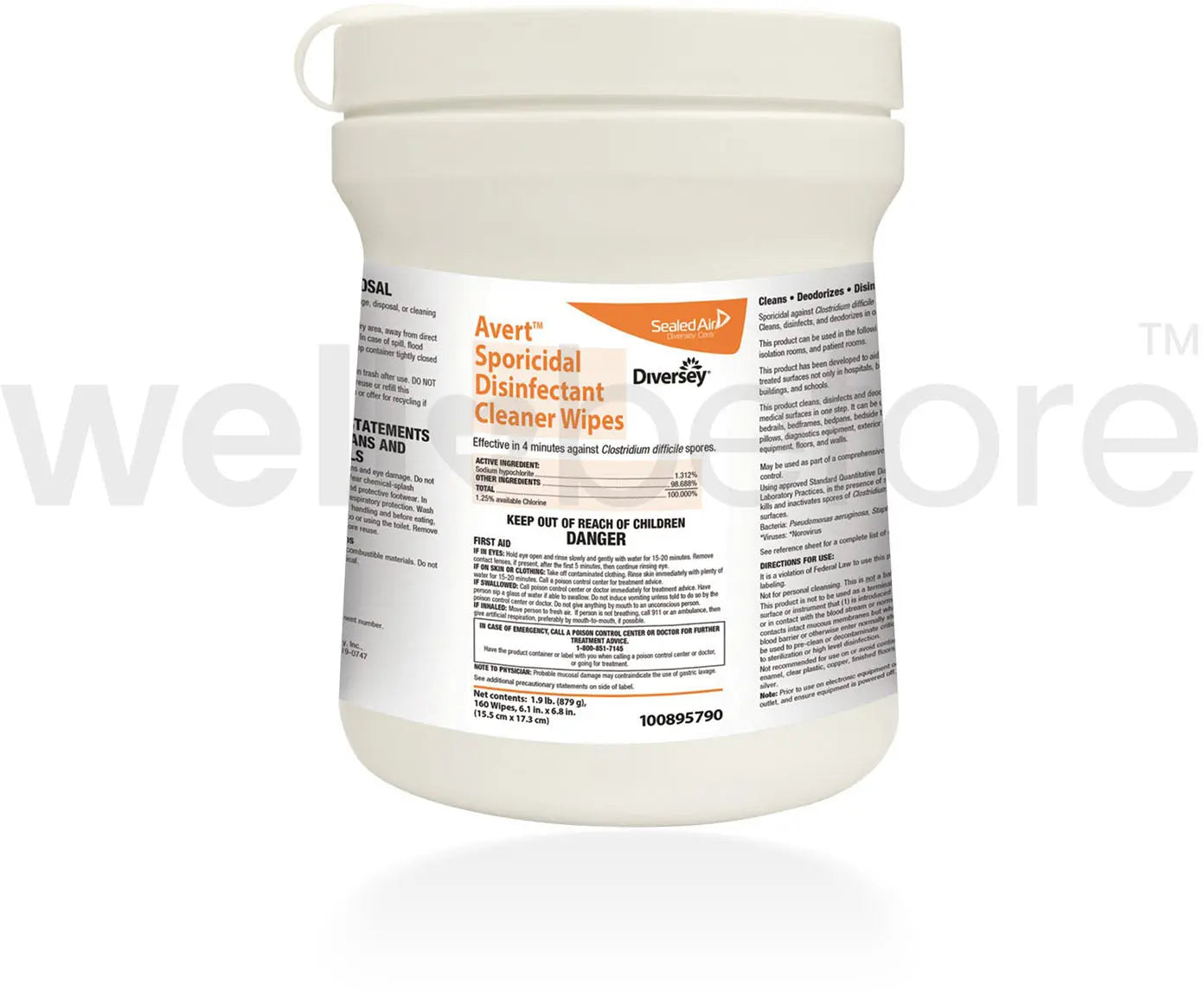 Diversey Avert Sporicidal Disinfectant Cleaner Wipes