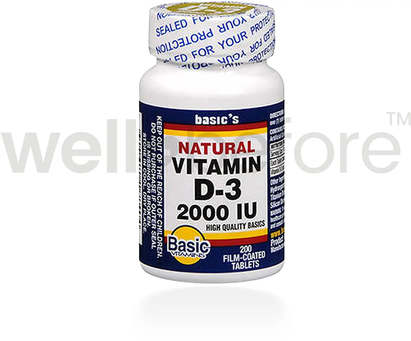 Basics Vitamins Natural Vitamin D-3 Dietary Supplement