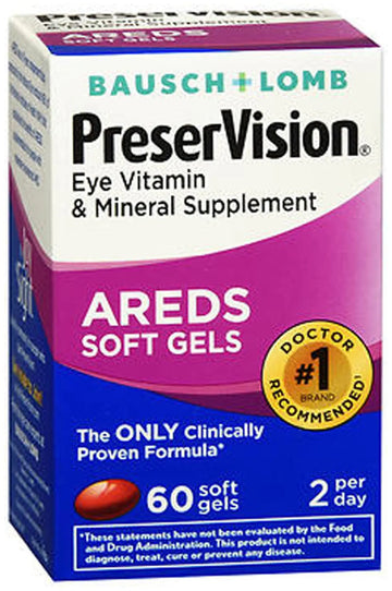 Bausch & Lomb PreserVision Areds Lutein Eye Vitamin & Mineral Supplement