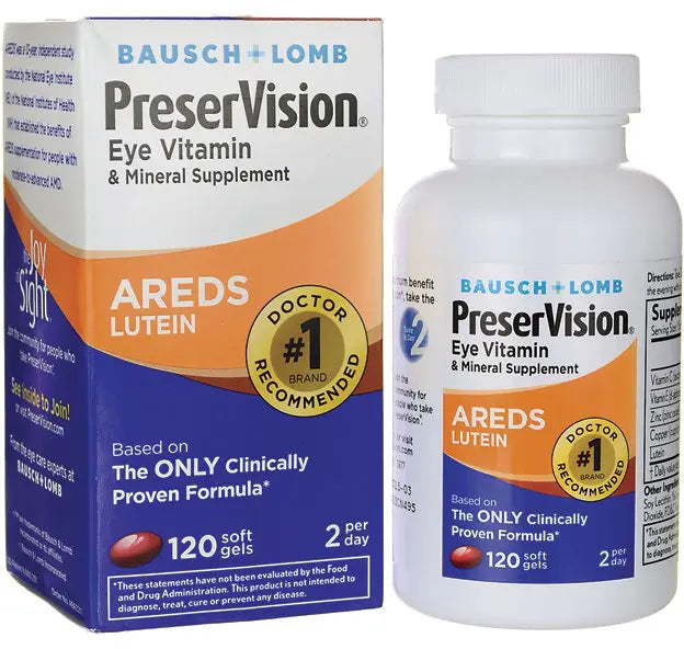 Bausch & Lomb PreserVision Areds Lutein Eye Vitamin & Mineral Supplement