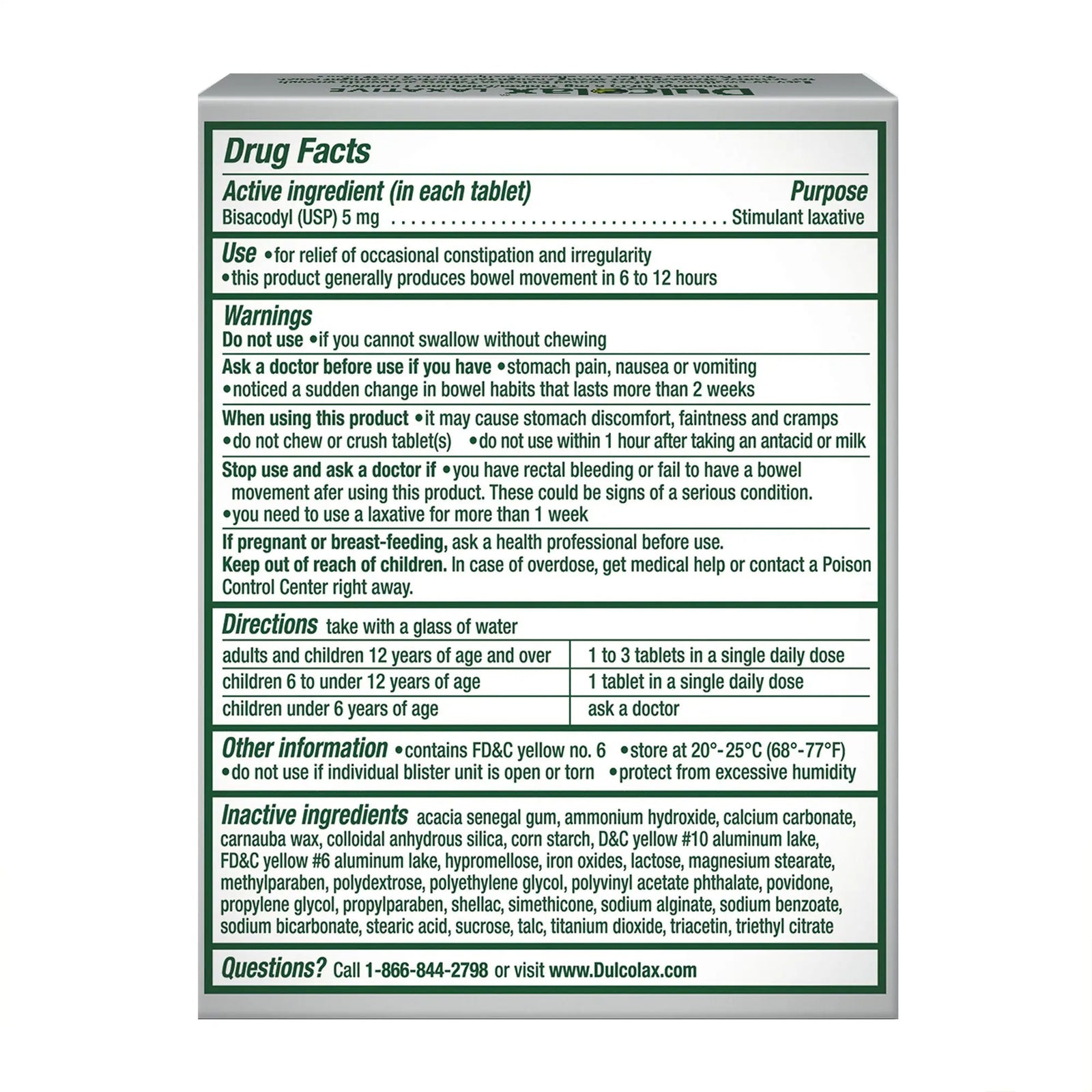 Dulcolax Laxative Overnight Relief