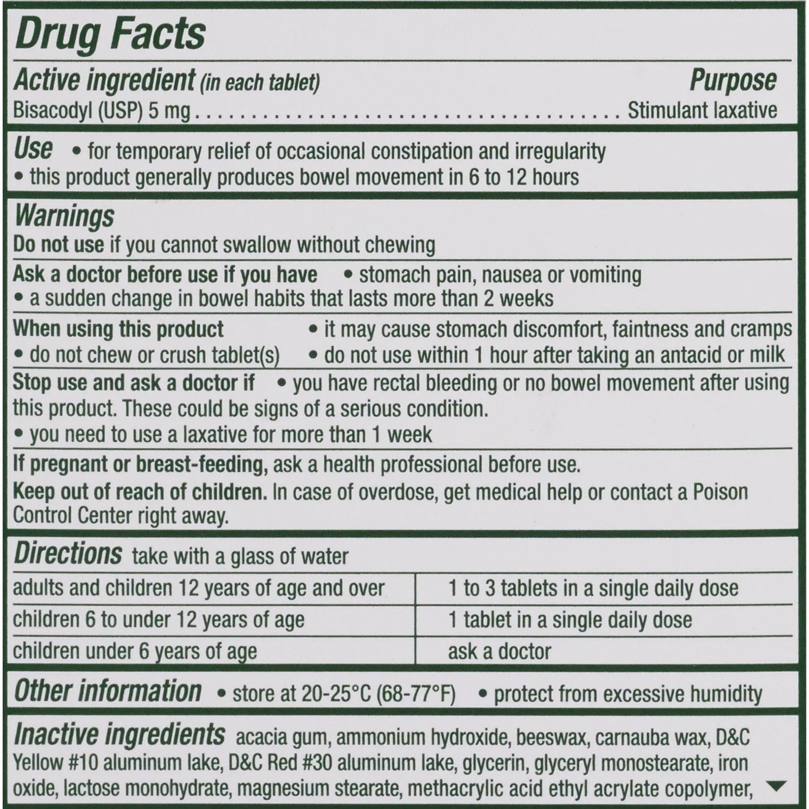 Dulcolax Laxative Overnight Relief