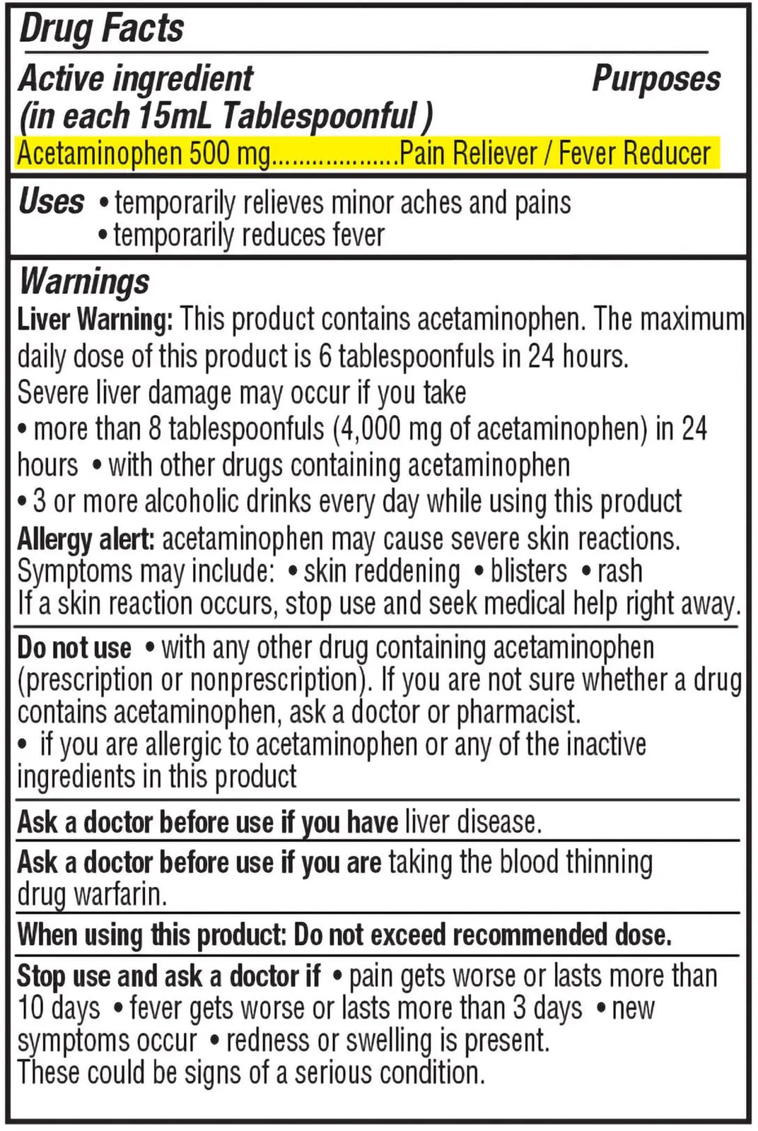 Geri-Care Adult Liquid Extra Srength Pain Relief Acetaminophen