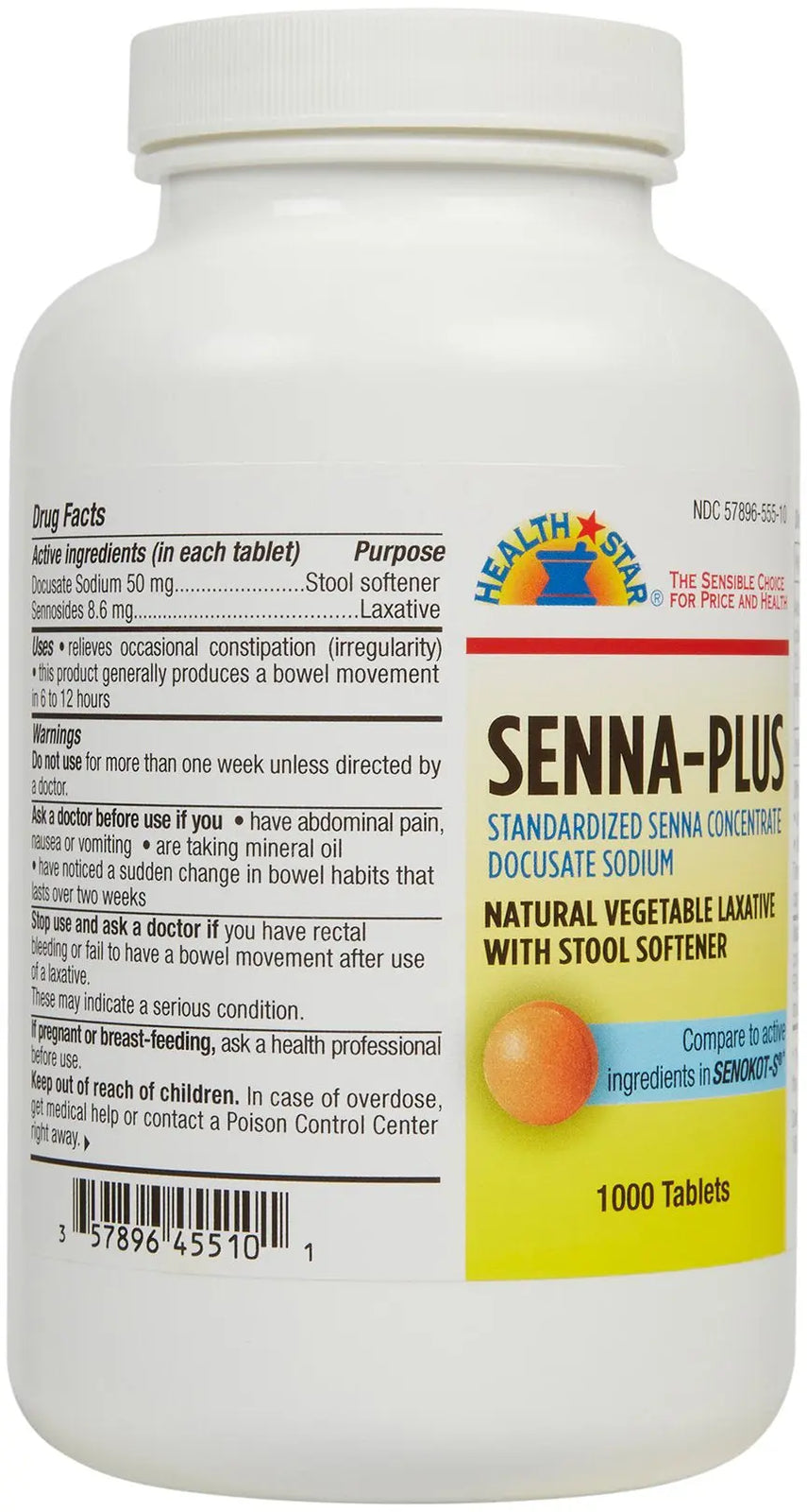 Geri-Care Gentle Senna Plus Natural Vegetable Laxative with Stool Softener