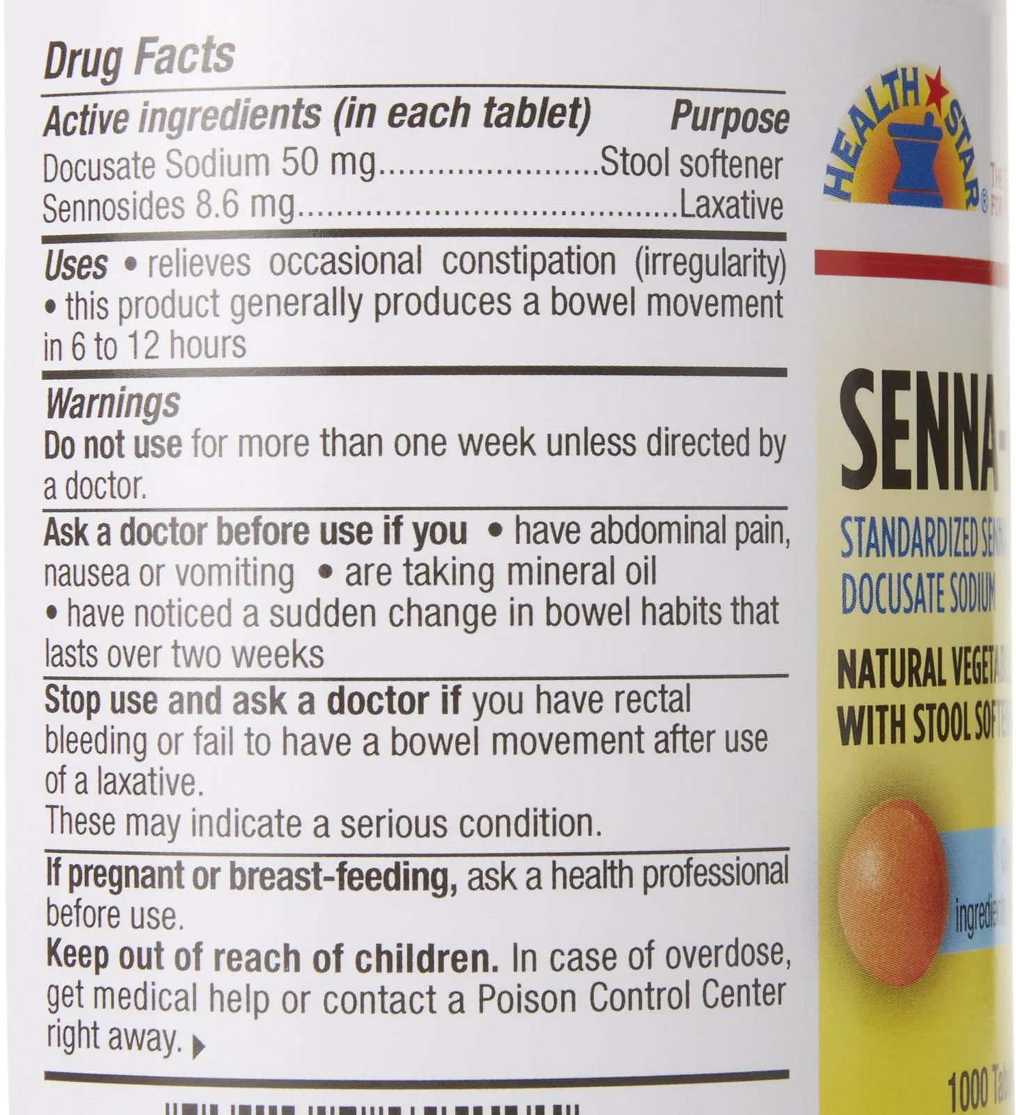 Geri-Care Gentle Senna Plus Natural Vegetable Laxative with Stool Softener