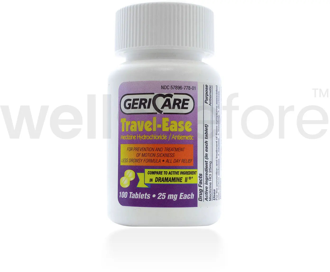 Geri-Care Travel-Ease Meclizine Hydrochloride / Antiemetic Tablets