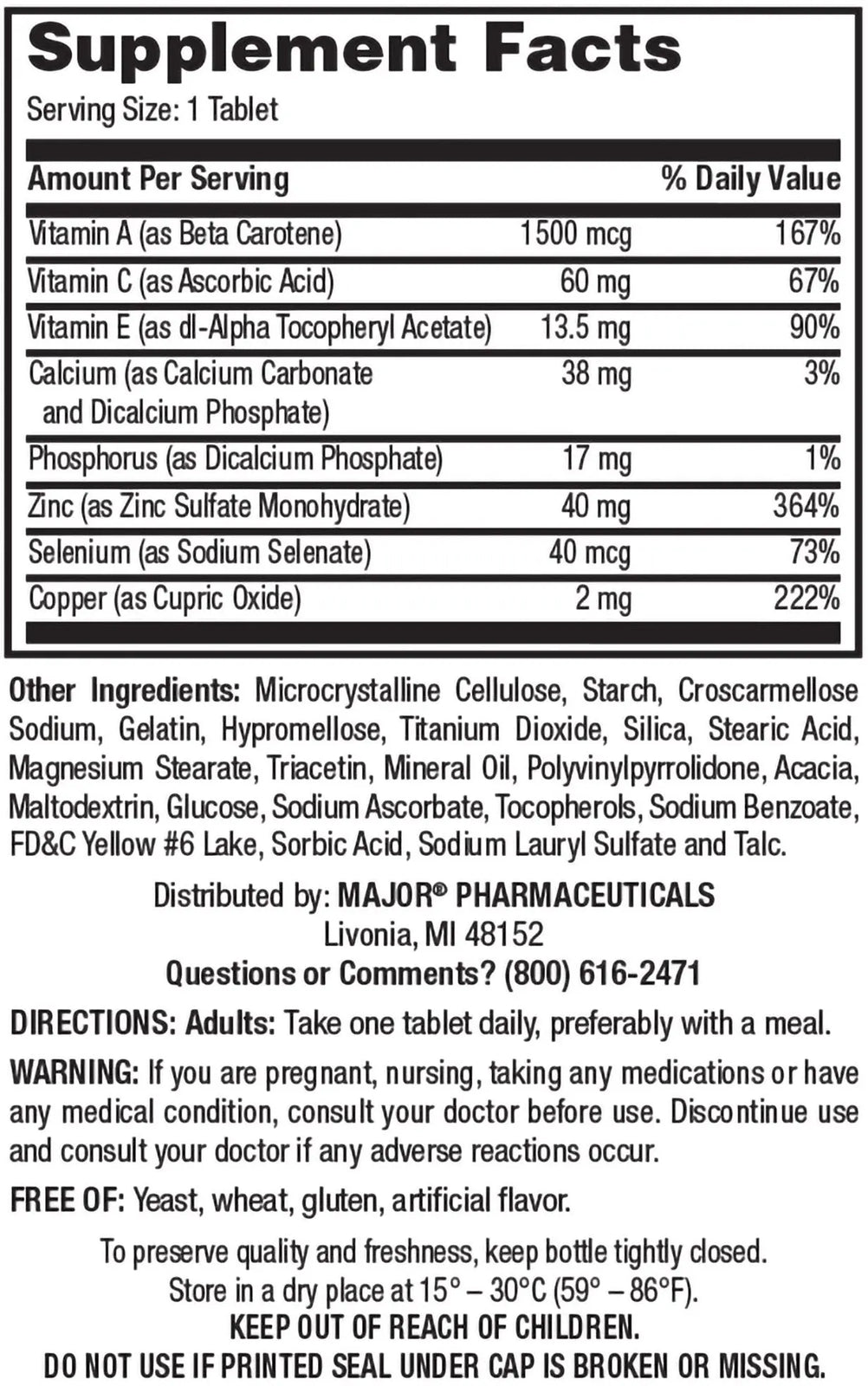 MAJOR ProSight Vitamin & Mineral Supplement