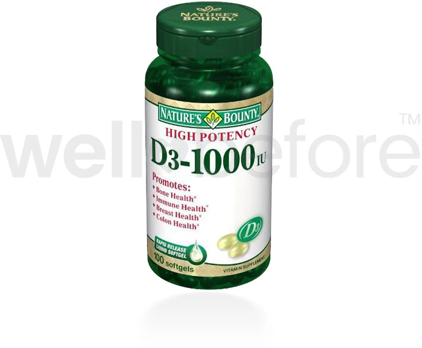 US Nutrition Natures Bounty D3-100 Supplement