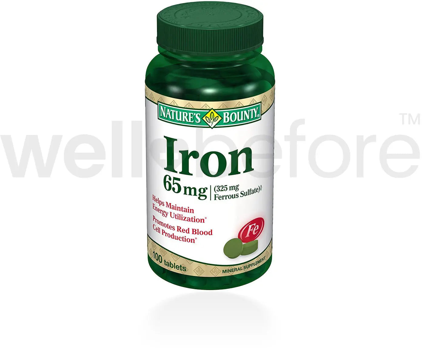 US Nutrition Natures Bounty Iron Ferrous Sulfate Supplement