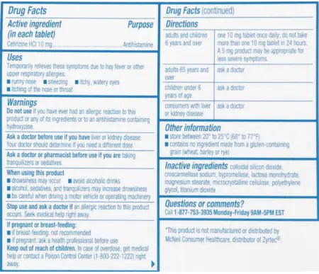 sunmark Cetirizine All Day Allergy Relief