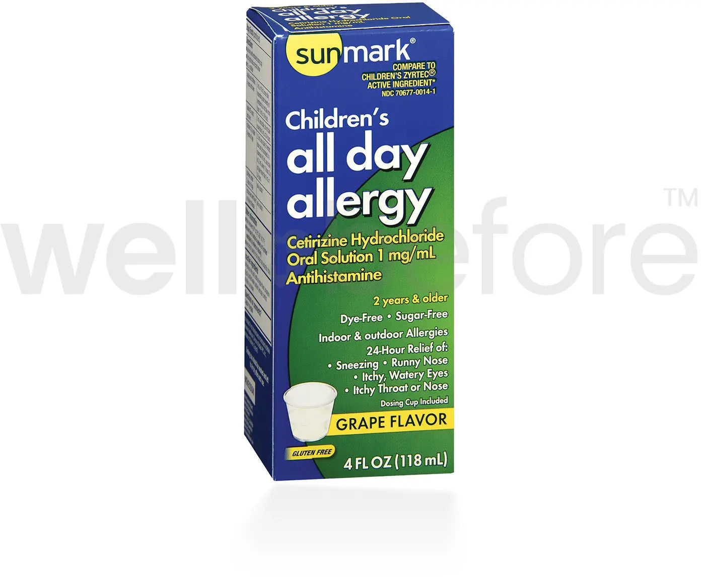 sunmark Childrens All Day Allergy Oral Solution Bubble Gum Flavor