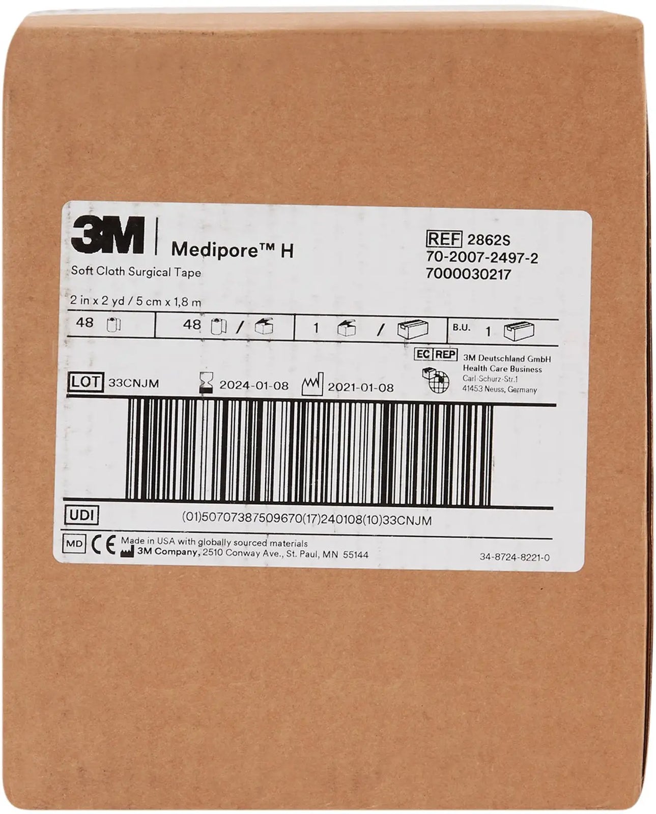 3M Medipore H Water Resistant Cloth Surgical Tape