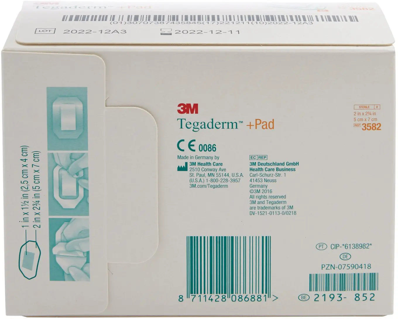 3M Tegaderm Pad Film Dressing with Non-Adherent Pad