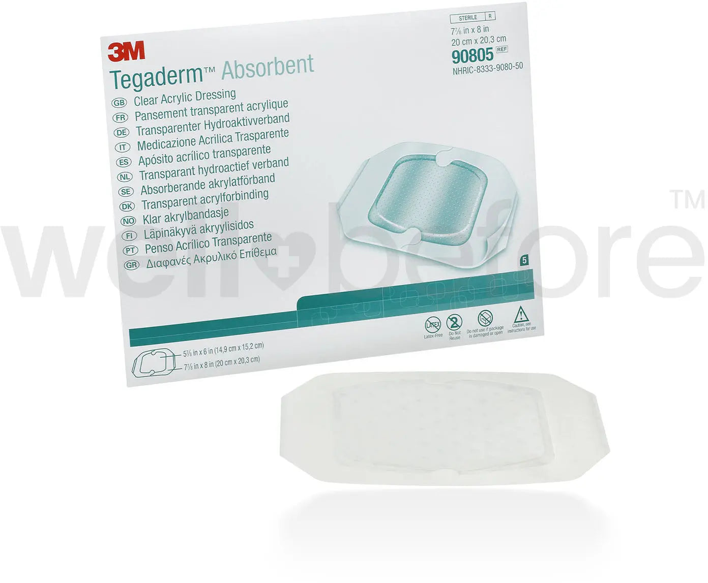 3M Tegaderm Absorbent Clear Acrylic Dressing