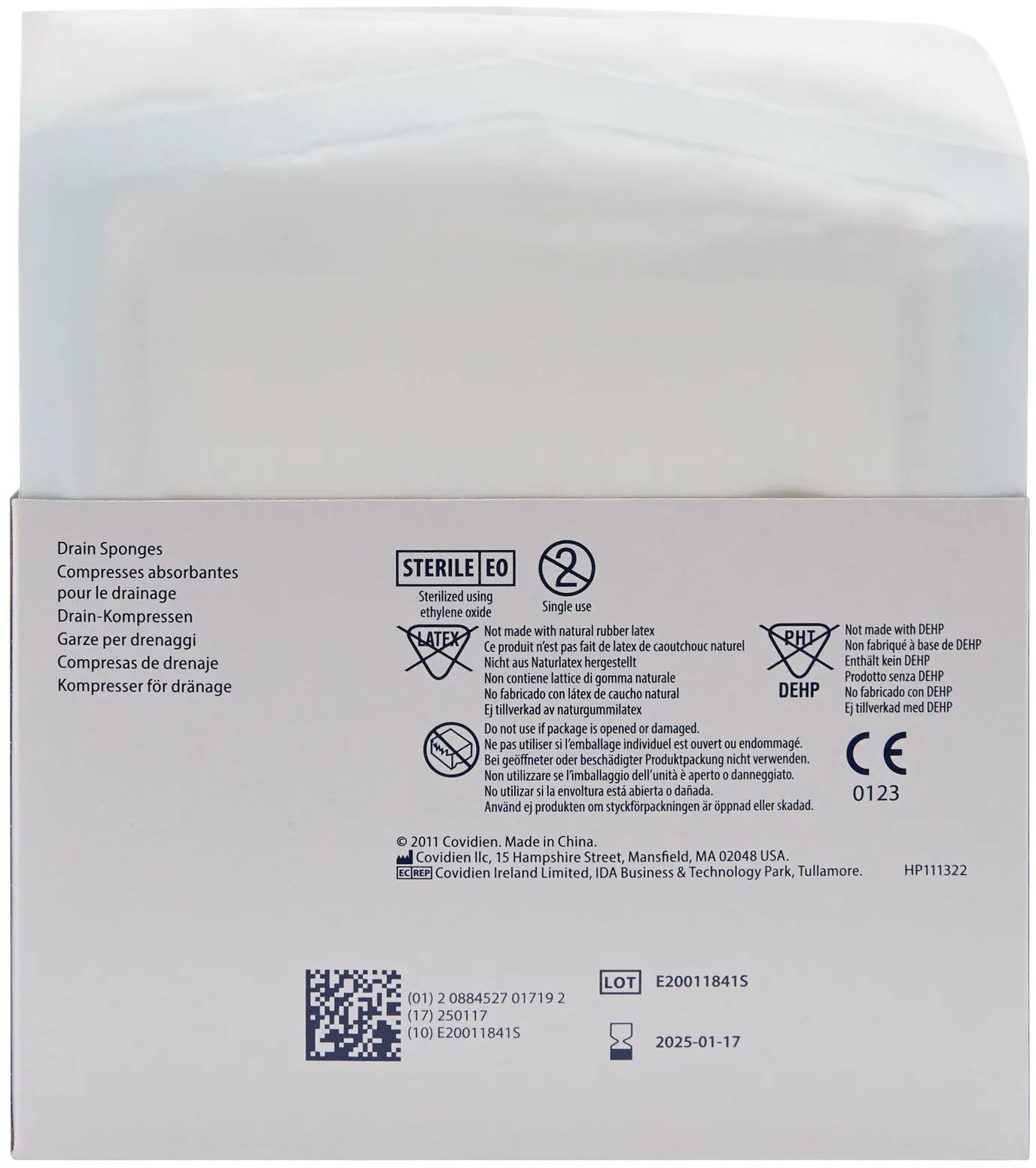 COVIDIEN Curity Drain Sponge and I.V. Sponges