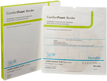 DermaRite ComfortFoam Border Self-Adherent Soft Silicone Foam Dressing with Border
