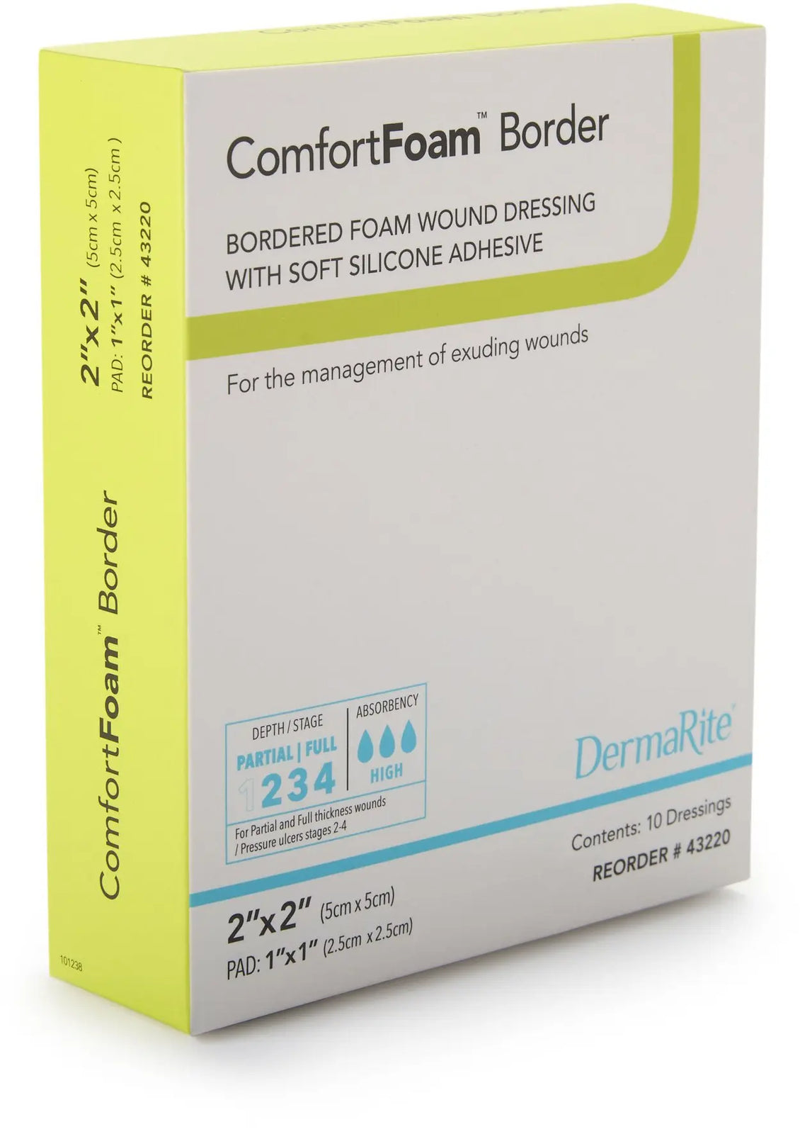 DermaRite ComfortFoam Border Self-Adherent Soft Silicone Foam Dressing with Border