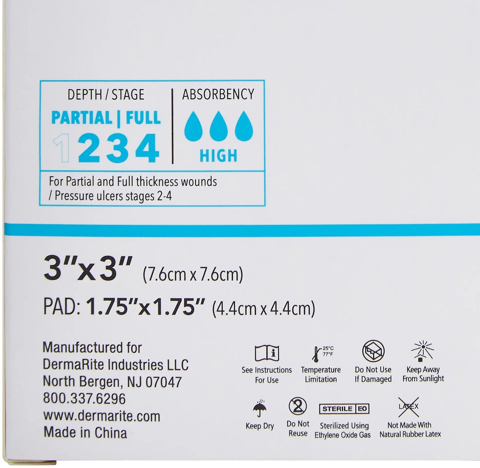 DermaRite ComfortFoam Border Self-Adherent Soft Silicone Foam Dressing with Border