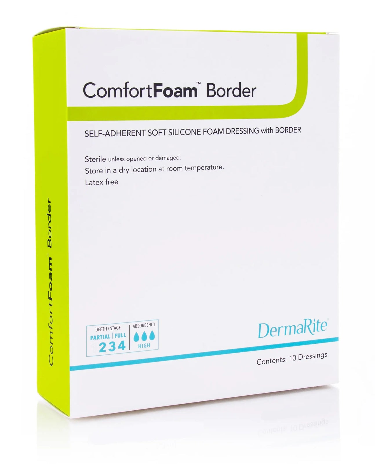 DermaRite ComfortFoam Border Self-Adherent Soft Silicone Foam Dressing with Border
