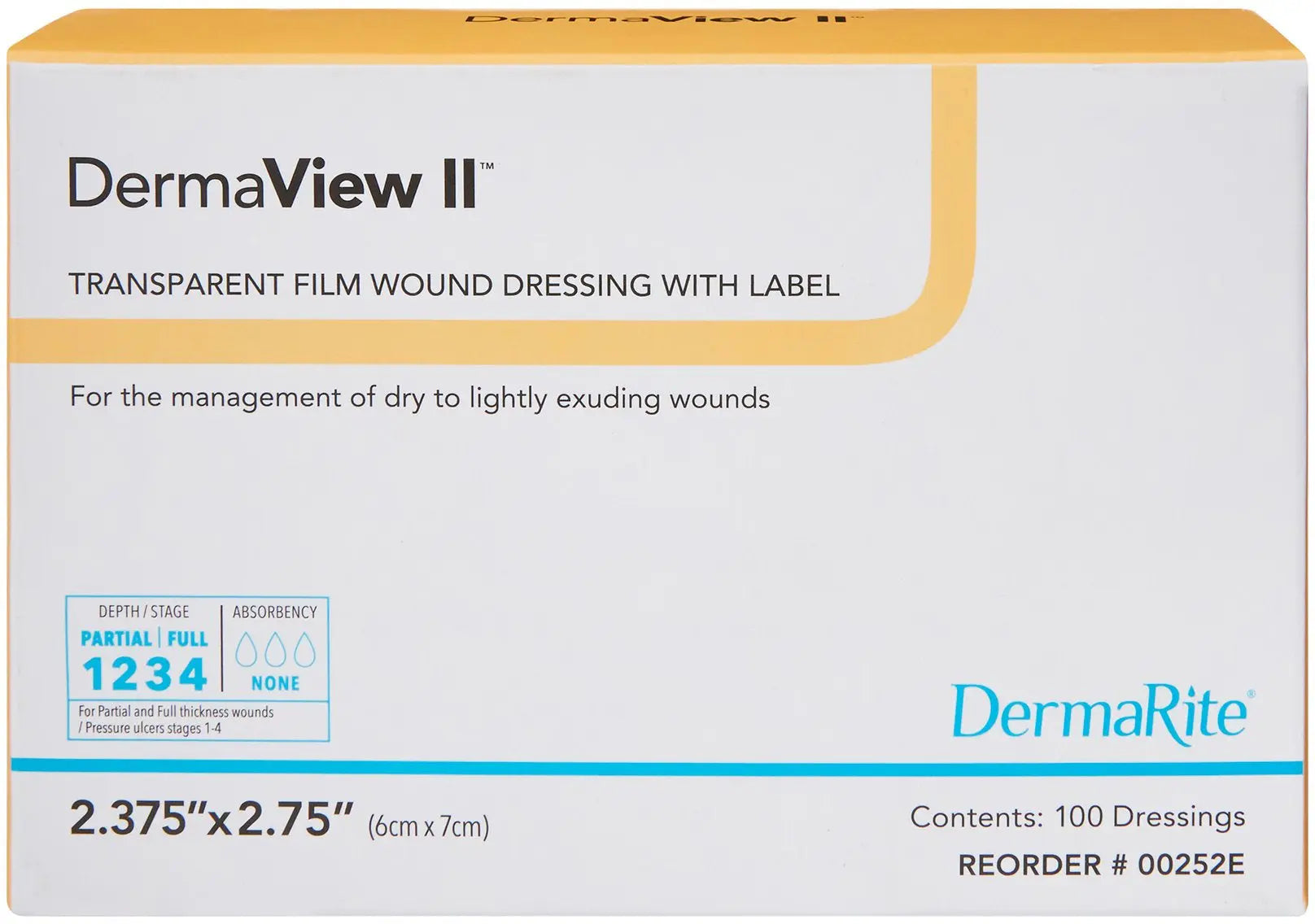 DermaRite DermView II Transparent Film Dressing