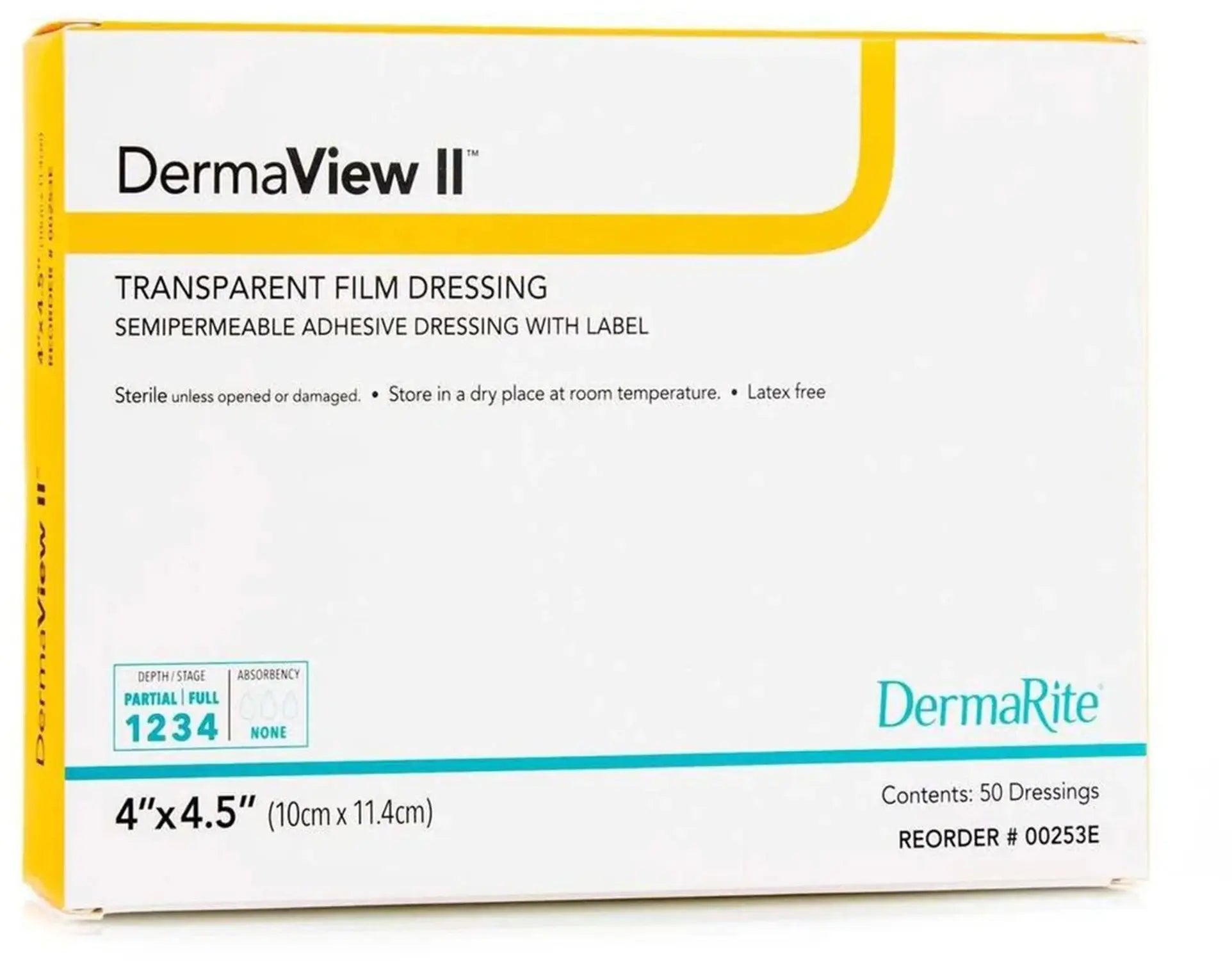 DermaRite DermView II Transparent Film Dressing