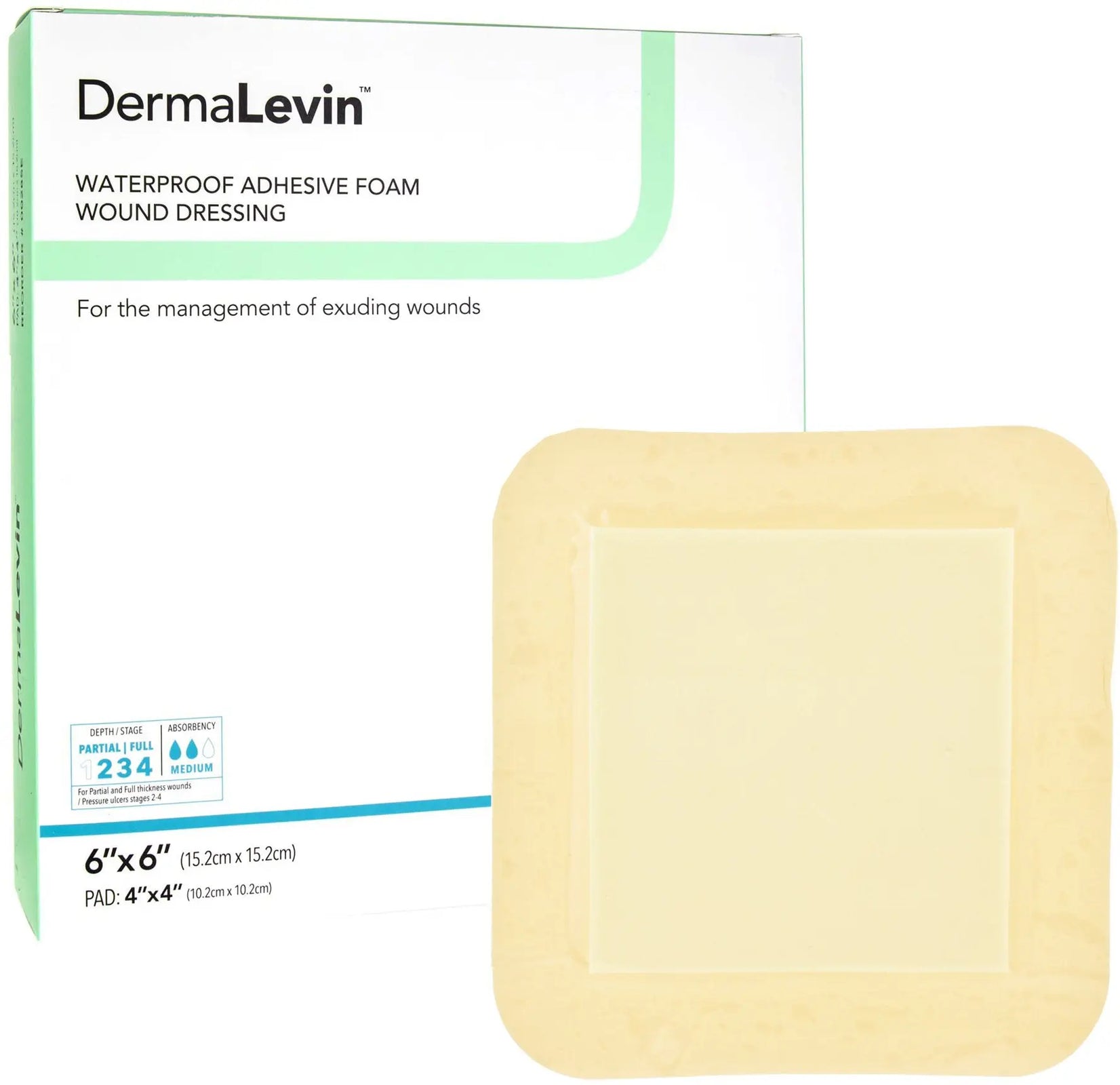 DermaRite DermaLevin Waterproof Adhesive Foam Dressing