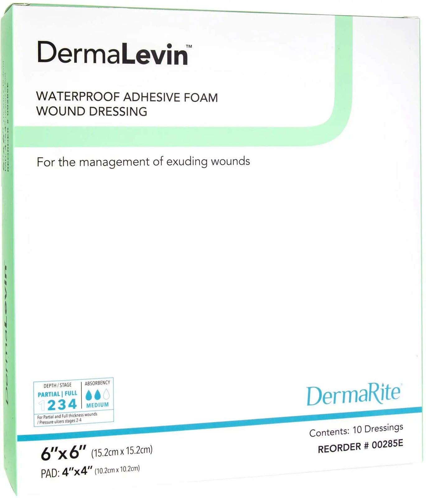 DermaRite DermaLevin Waterproof Adhesive Foam Dressing