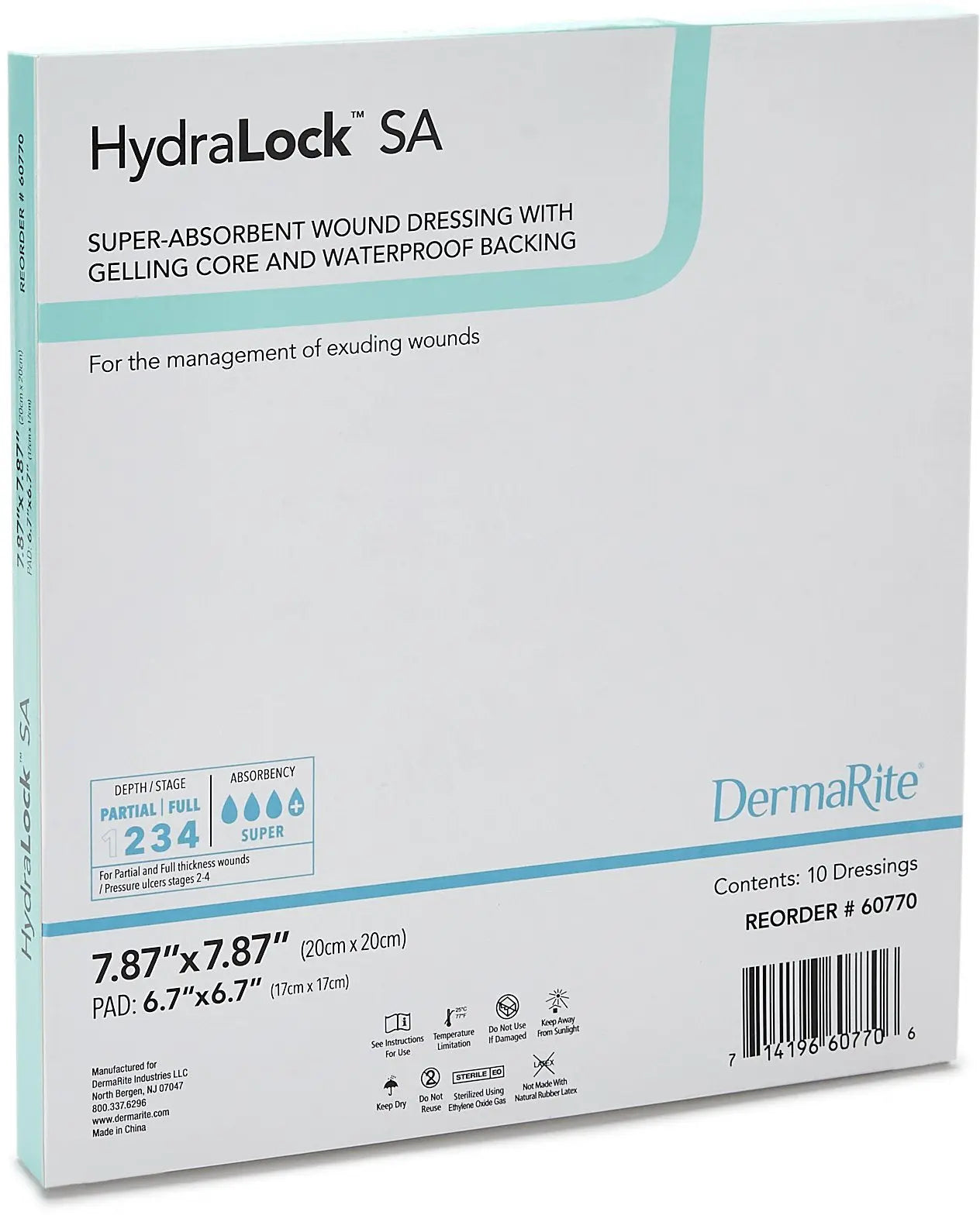 DermaRite HydraLock SA Super Absorbent Dressing