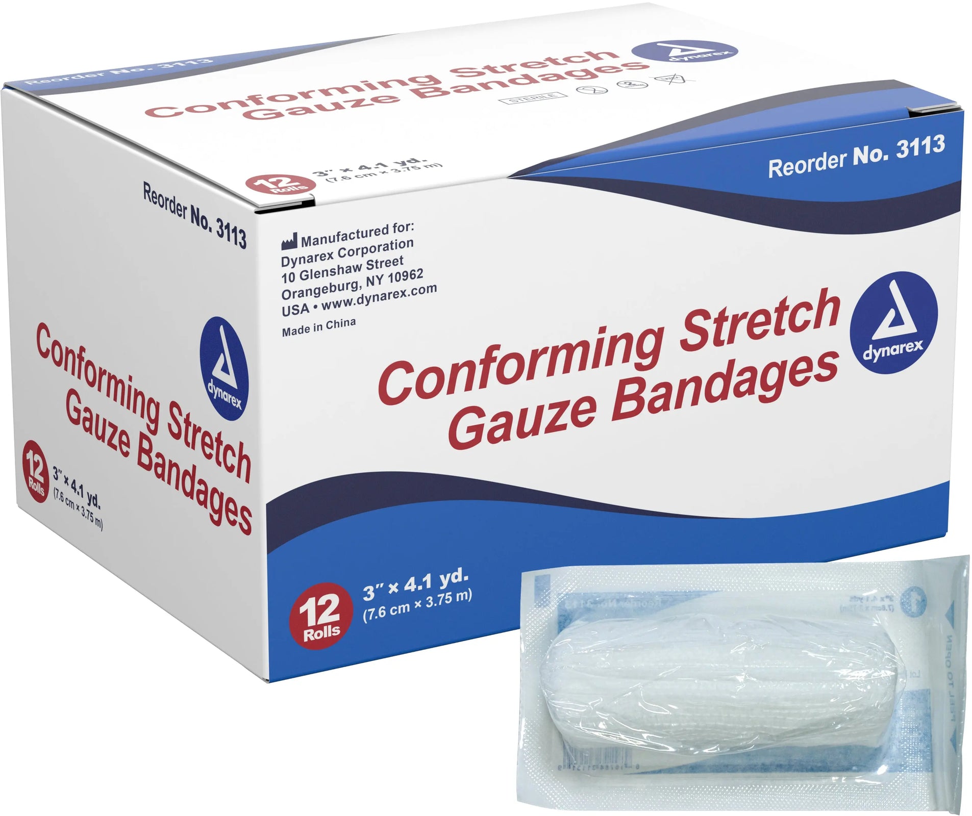 Dynarex Sterile Conforming Stretch Gauze Bandages