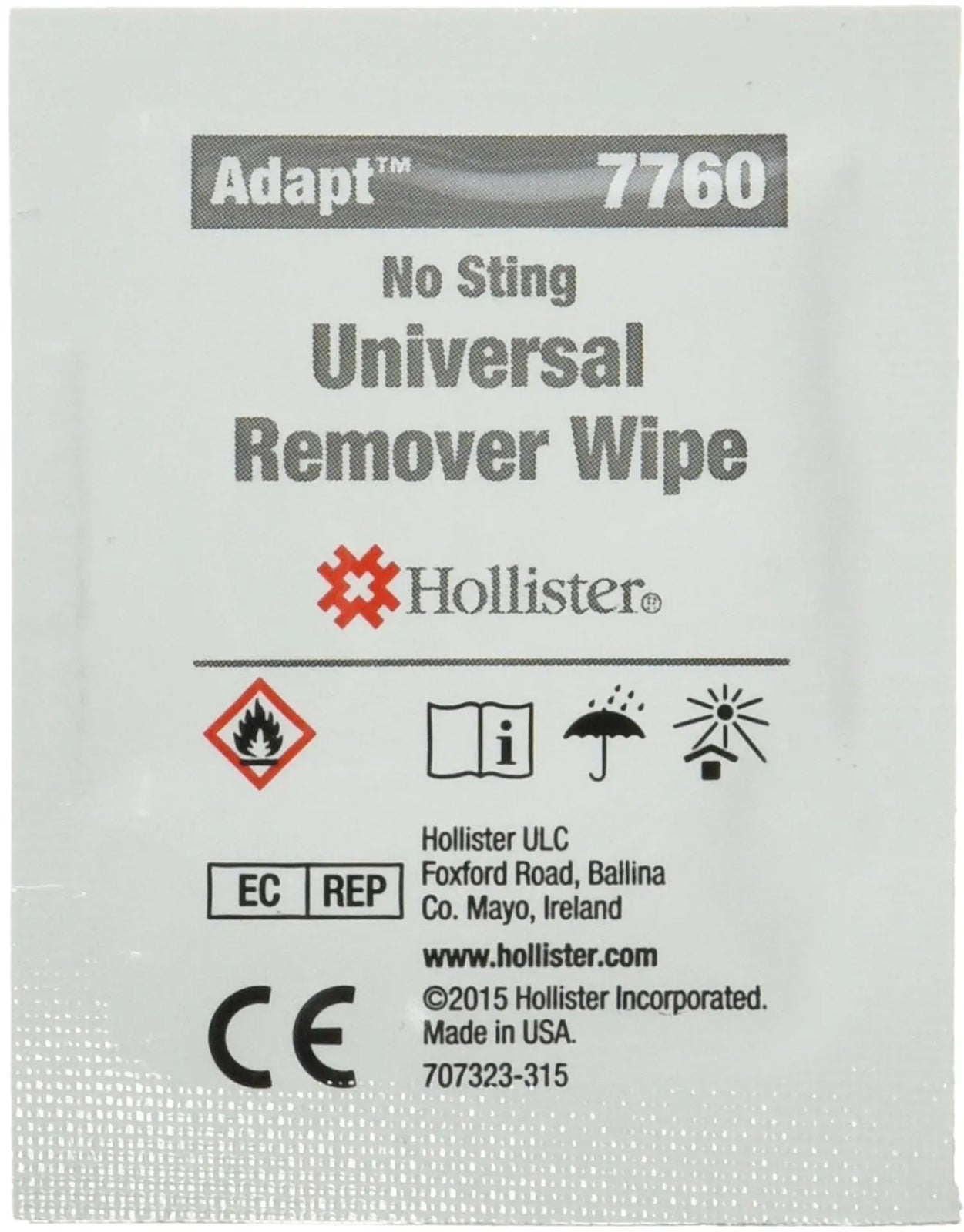 Hollister Adapt No Sting Universal Remover Wipes
